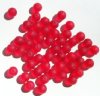 50 8mm Transparent Matte Red Round Glass Beads
